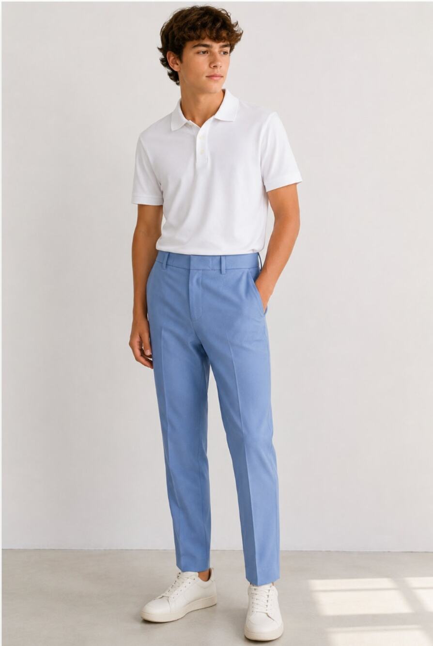 NWT Calvin Klein Boys 16 Blue Flat Front Slim Fit Dress Pants School Preppy